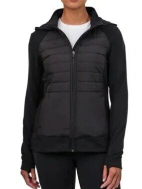 Tuff Athletics Primaloft Puffer Jacket Womens M Lightweight Hooded Black